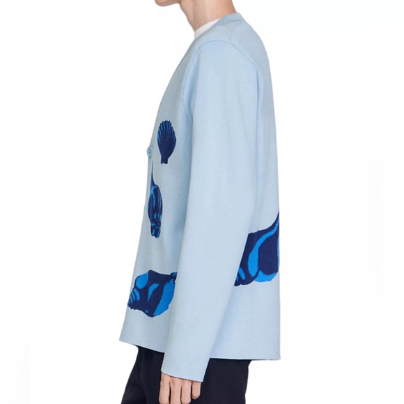 SANDRO PARIS. Jacquard Seashell Cardigan. Men’s SMALL. Women’s Medium-8. - Picture 4 of 9